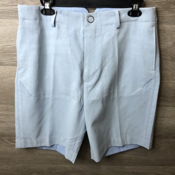 Taakk Mens Medium Blue Washed Flat Front Shorts - Picture 1 of 5